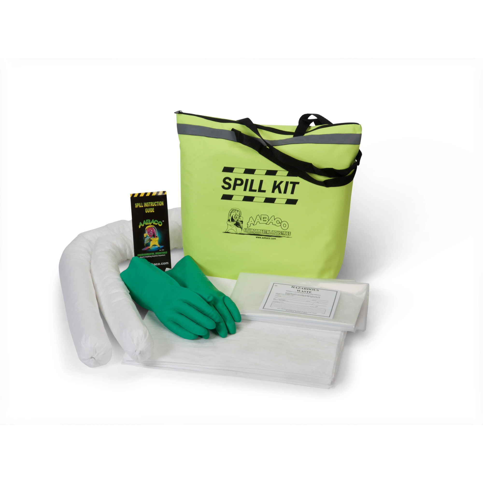 AABACO Oil Only Spill Kit absorbs up to 5 gallons and comes in a high-visibility, easy-carry tote for fast, convenient spill response.